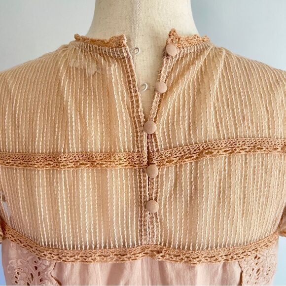 TULAROSA Revolve Clayton Mini Dress Rare Peony Color M Peach Boho Embroidered - Picture 7 of 11